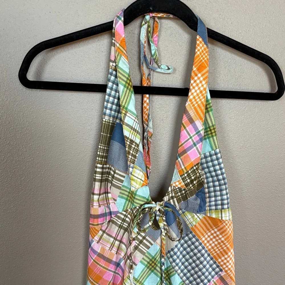 Danny Madras BDG Vibrant Patchwork Halter Dress Vintage Inspired 100% Cotton - Picture 2 of 14